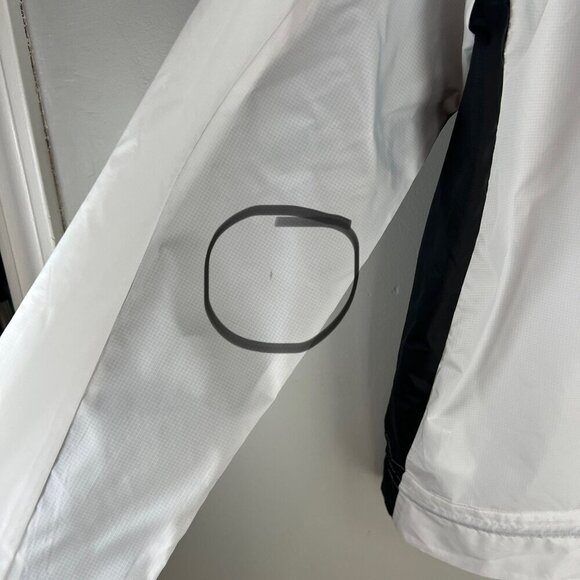 adidas Women's Logo Running Windbreaker Hoodie XS Black White HF2149 - Picture 9 of 13